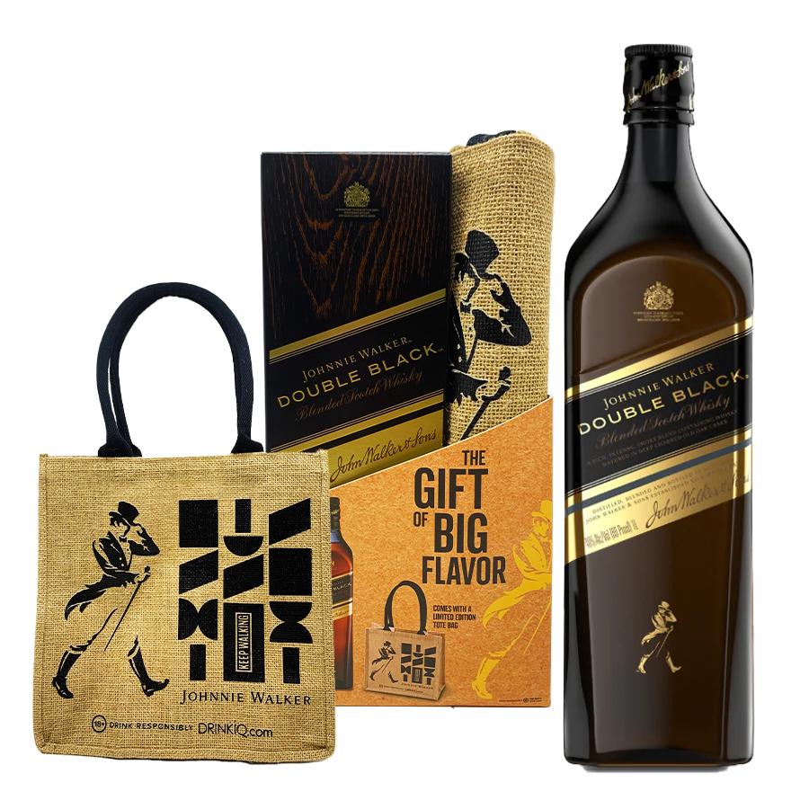 Johnnie Walker Double Black With Gift Bag 1L