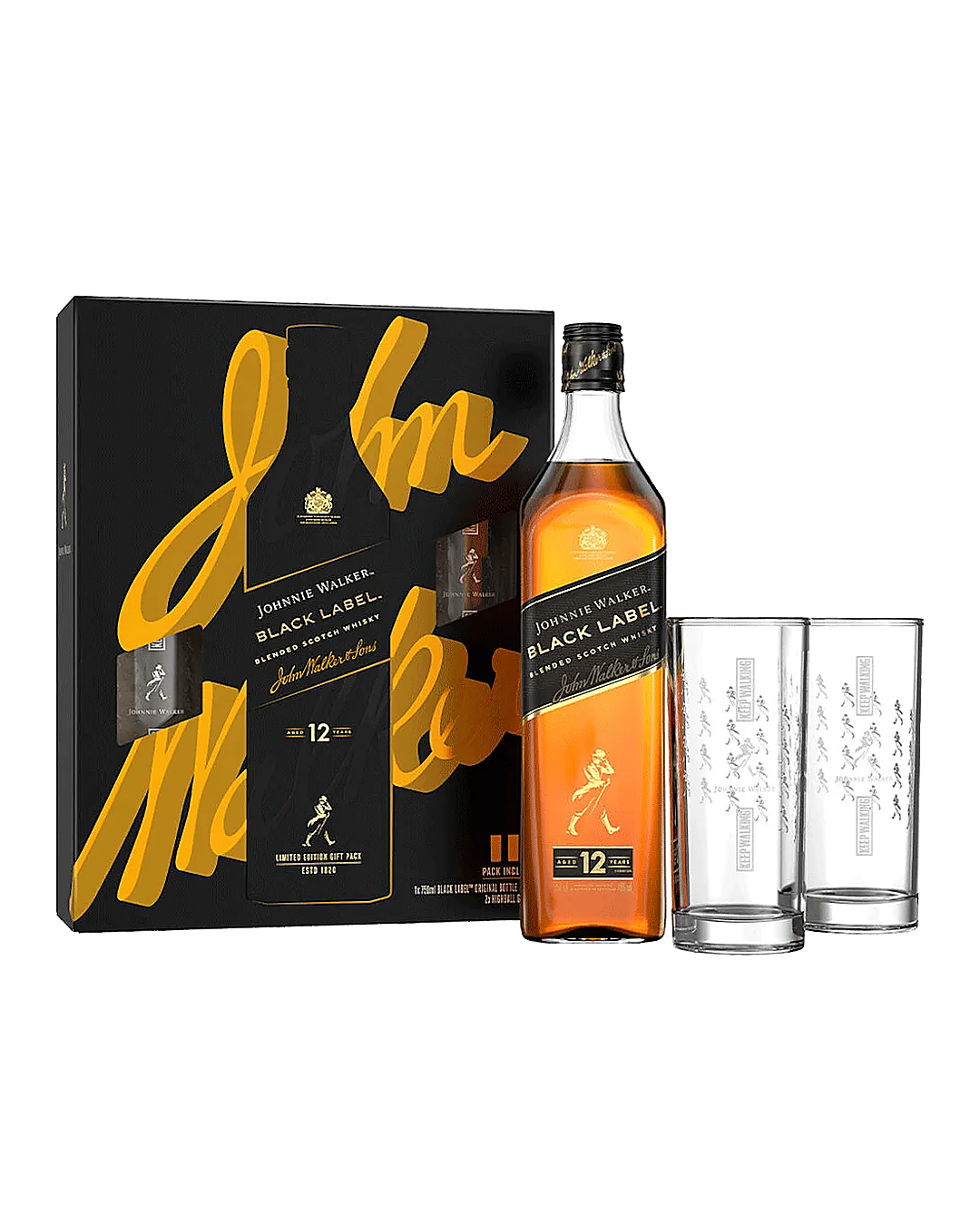 Johnnie Walker Double Black 1L+2 Highball Glass